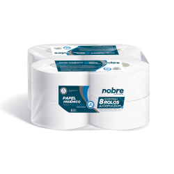 Higienico Rollo 250 mts NOBRE Doble Hoja -100% CELULOSA - Funda x 8 rollos