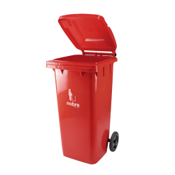 Alternative view of Contenedor plastico 120 lts con ruedas ROJO NOBRE