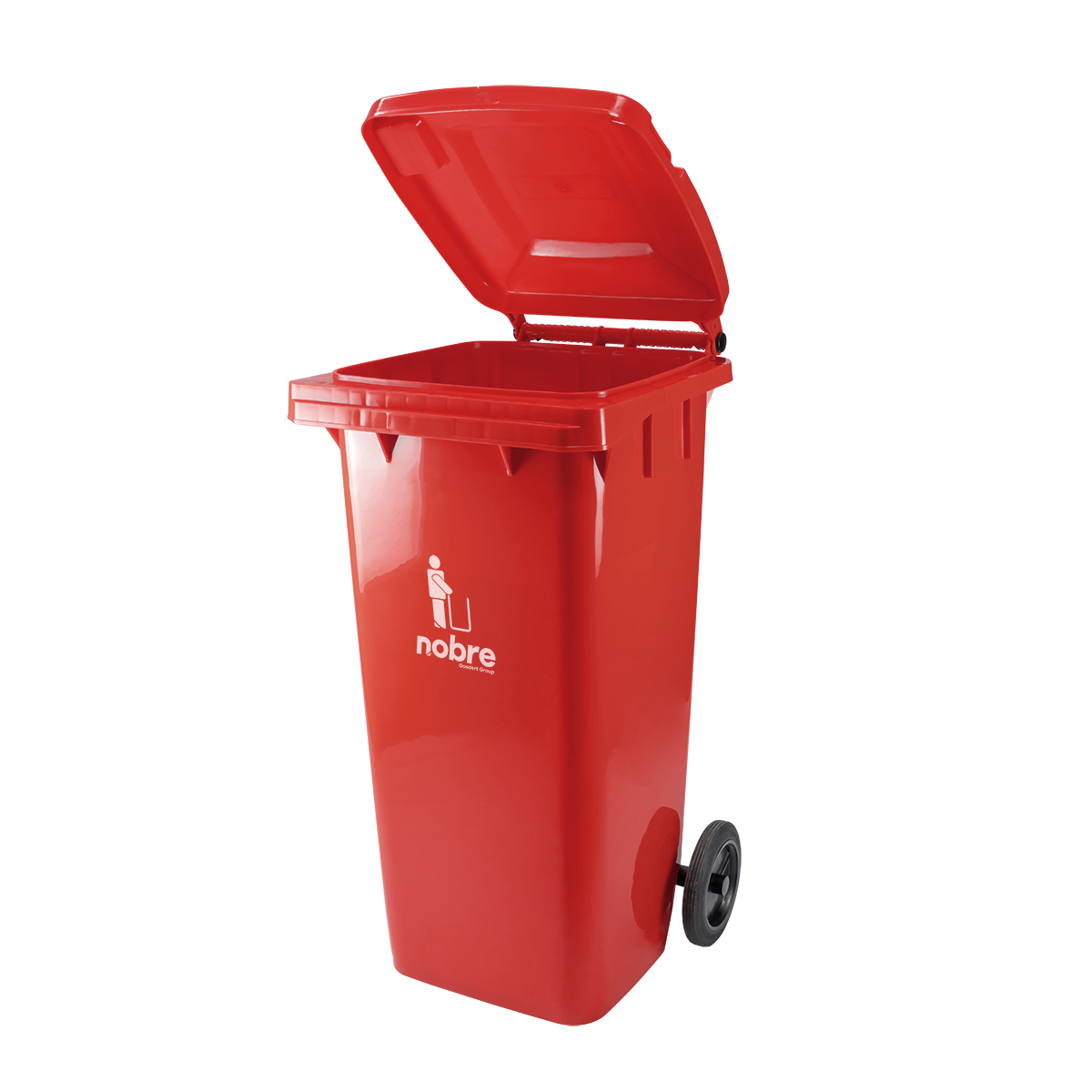 Contenedor plastico 120 lts con ruedas ROJO NOBRE - Imagen 2
