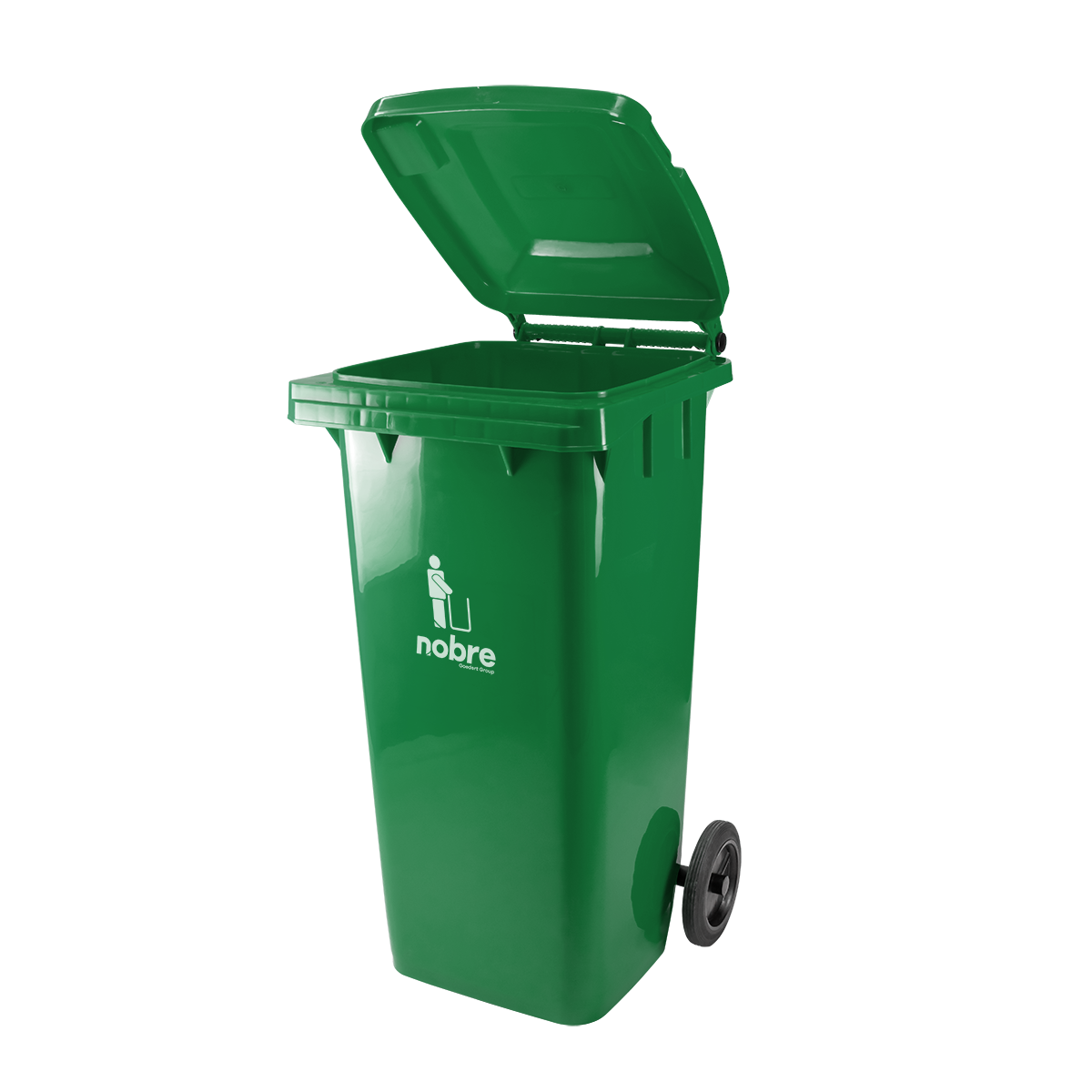 Contenedor plastico 120 lts con ruedas VERDE NOBRE - Imagen 2