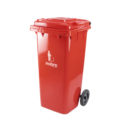 Contenedor plastico 120 lts con ruedas ROJO NOBRE