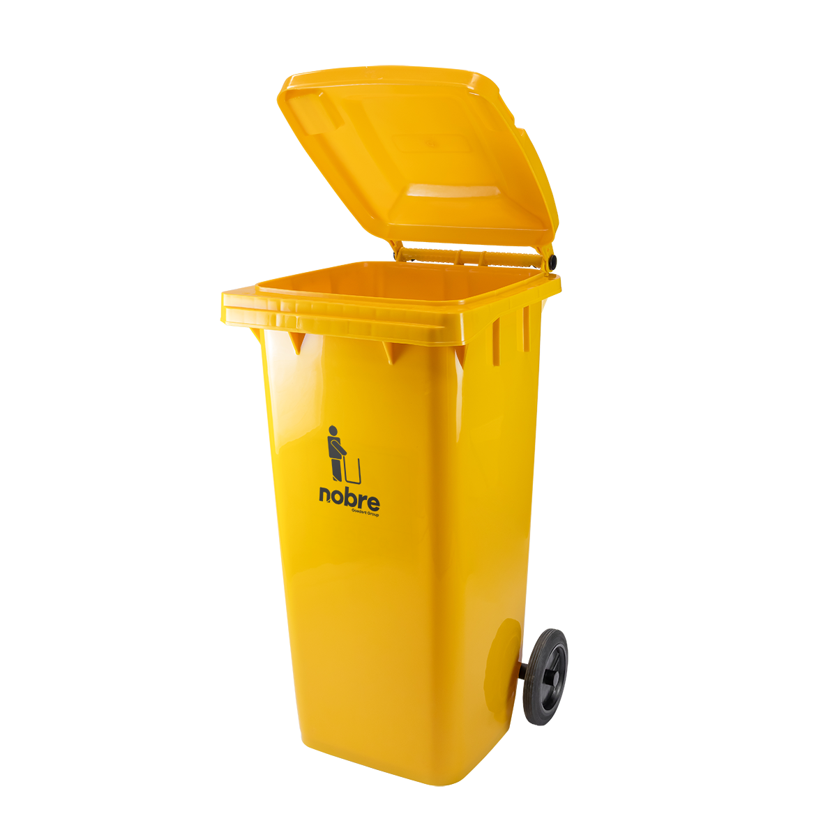 Contenedor plastico 120 lts con ruedas AMARILLO NOBRE - Imagen 2